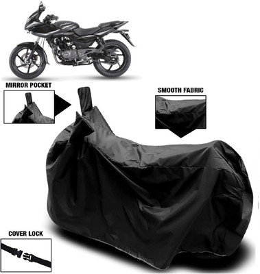 AutoFave Two Wheeler Cover for Bajaj(Pulsar 220, Black)