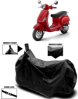 AutoKick Two Wheeler Cover for Piaggio(Vespa LX, Black)