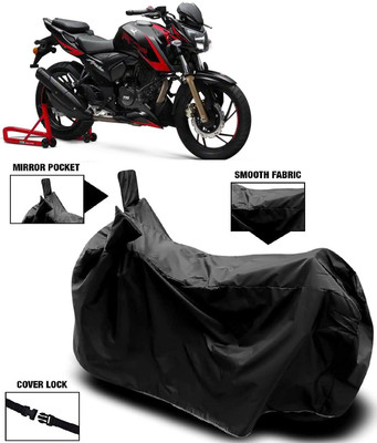 AutoFave Two Wheeler Cover for TVS(Apache RTR 200 Fi E100, Black)