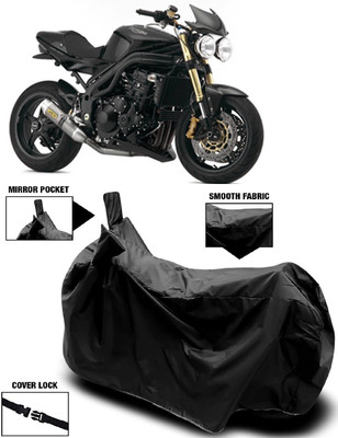 AutoFave Two Wheeler Cover for Triumph(Speed Triple ABS, Black)