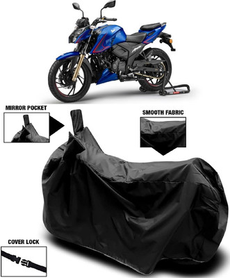 MMSSTAR Waterproof Two Wheeler Cover for TVS(Apache RTR 200 4V, Black)