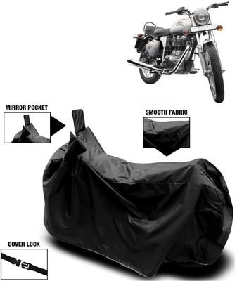 AutoFave Two Wheeler Cover for Royal Enfield(Bullet 350, Black)