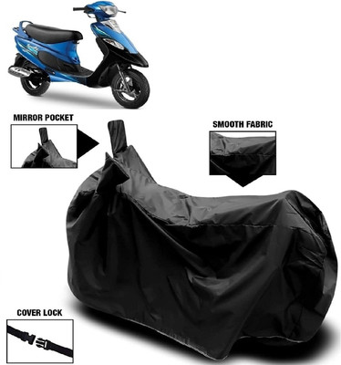AutoFave Two Wheeler Cover for TVS(Scooty Pep+, Black)