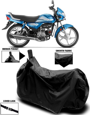 AutoFave Two Wheeler Cover for Hero(CD deluxe, Black)