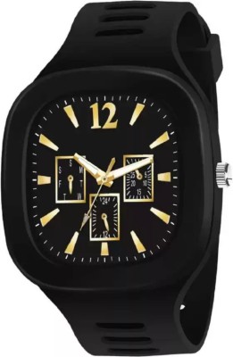 Trex MR-21 Silicone Strap Watches For Boy's Chrono Design Classic Black Wrist Analog Watch  - For Boys