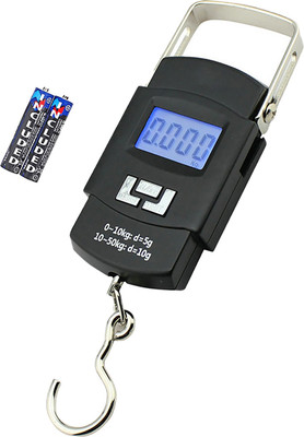 QNOVE Digital Hanging Scale, Lcd Screen 50Kg Weight Capacity, Green Backlight C903QA Weighing Scale(Black)