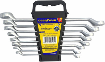 GOOD YEAR Spanner Set , Spanner Set Tools Kit , Ring Spanner Set 8 Pcs (6x7-20x22mm), CRV Double Side Ring Spanner Set, Wrench Set Tools, Chrome Finished, Spanner Set Double Sided Box End Wrench(Pack of 8) GOOD YEAR Spanner Set , Spanner Set Tools Kit , Ring Spanner Set 8 Pcs (6x7-20x22mm), CRV Double Side Ring Spanner Set, Wrench Set Tools, Chrome Finished, Spanner Set Double Sided Box End Wrench(Pack of 8)