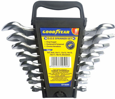 GOOD YEAR Spanner Set , Spanner Set Tools Kit, Double Open End Spanner Set, CRV Double Side Ring Spanner Set 8Pcs(6x7-20x22mm), Wrench Set Tools Double Sided Open End Wrench(Pack of 8) GOOD YEAR Spanner Set , Spanner Set Tools Kit, Double Open End Spanner Set, CRV Double Side Ring Spanner Set 8Pcs(6x7-20x22mm), Wrench Set Tools Double Sided Open End Wrench(Pack of 8)