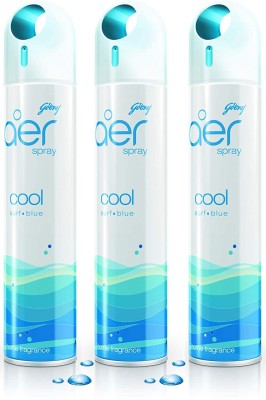 Godrej Aer Freshener for Home&Office - Cool Surf Blue | Long-Lasting Fragrance | Pack of 2 Spray(3 x 240 ml)