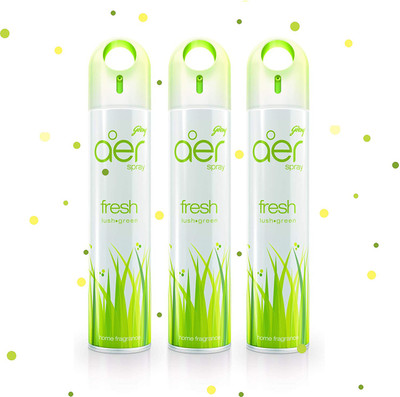 Godrej Freshener for Home & Office - Fresh Lush Green | Pack of 3 Spray Fresh Lush Green(3 x 220 ml)