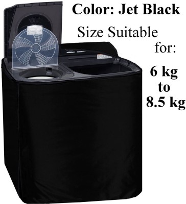 Declooms Semi-Automatic Washing Machine  Cover(Width: 84 cm, Jet Black)