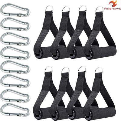 HACKERX 8Pcs Exercise Handle Cable Machine Attachment Resistance Band Handle With S Lock Multi-training Bar