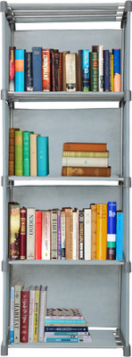 Decent Hut Bookshelf| Storage Shelve for Books Storage Organizer Metal Semi-Open Book Shelf(Finish Color - Grey, DIY(Do-It-Yourself)) deal from flipkart