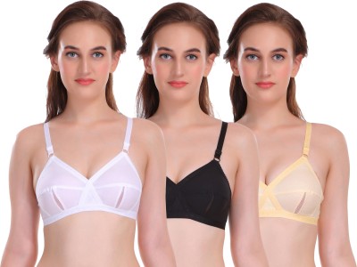 Selfcare New Collection Women Full Coverage Non Padded Bra(White, Black, Beige)