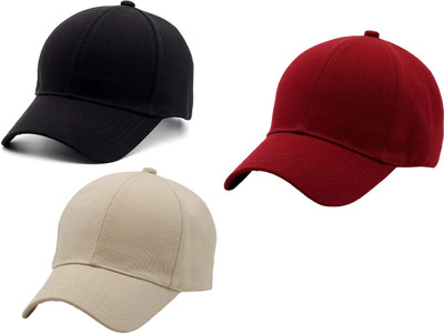 ZACHARIAS Solid Sports/Regular Cap Cap(Pack of 3)