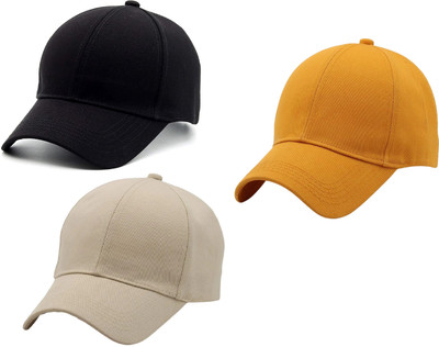 ZACHARIAS Solid Sports/Regular Cap Cap(Pack of 3)