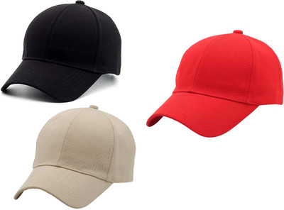 ZACHARIAS Solid Sports/Regular Cap Cap(Pack of 3)
