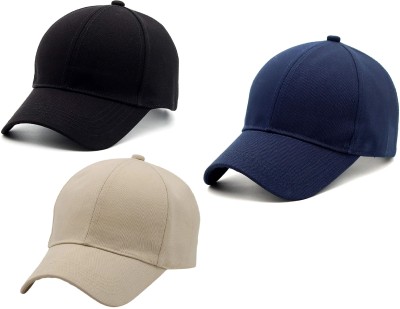 ZACHARIAS Solid Sports/Regular Cap Cap(Pack of 3)
