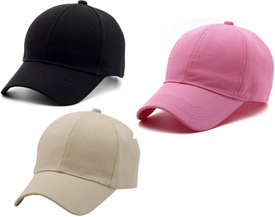 ZACHARIAS Solid Sports/Regular Cap Cap(Pack of 3)
