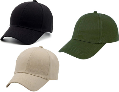ZACHARIAS Solid Sports/Regular Cap Cap(Pack of 3)