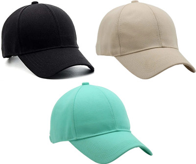 ZACHARIAS Solid Sports/Regular Cap Cap(Pack of 3)