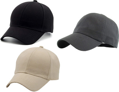 ZACHARIAS Solid Sports/Regular Cap Cap(Pack of 3)