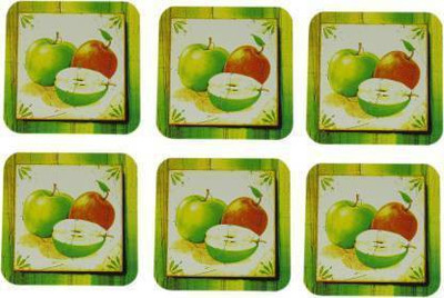 AVMART Square Wood Coaster Set(Pack of 6)