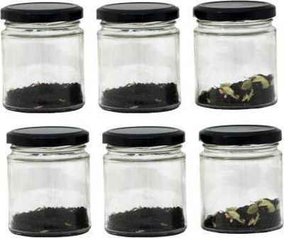 SAVORADE Glass Grocery Container  - 200 ml(Pack of 6, Clear)
