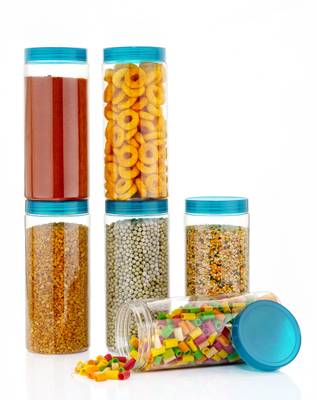 2Mech Plastic Kitchen containers storage box kitchen items combo pack of 6, Blue  - 2000 ml Plastic, Steel Grocery Container