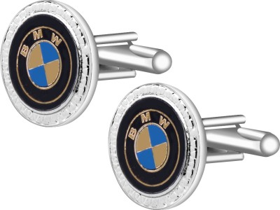 EXOTICA Fashions Brass Cufflink Set(Blue, Silver, Black)