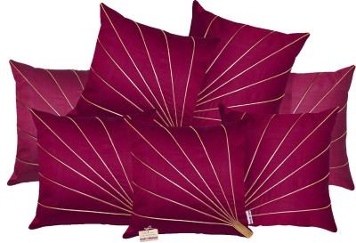 indoAmor Striped Cushions Cover(Pack of 7, 40 cm*40 cm, Purple)