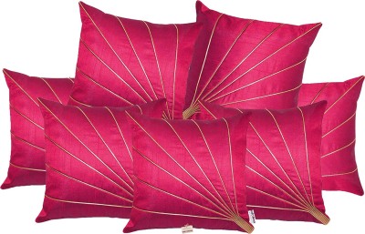 indoAmor Striped Cushions Cover(Pack of 7, 40 cm*40 cm, Pink)