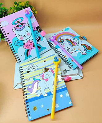 AMANVANI unicorn A5 Diary ruled 60 Pages(Multicolor, Pack of 2)