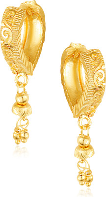 Vivaana Hoop Earring Clip on fancy drop Bali Earring for Women and Girls Brass Clip-on Earring