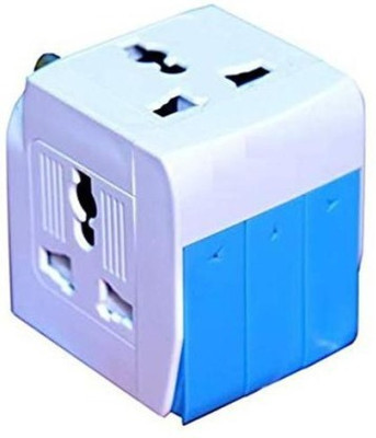 Maitri Enterprises 3-in-1 Universal Travel Adapter Multi-Plug with Individual Switch(Multicolor) Three Pin Plug(Blue, White)