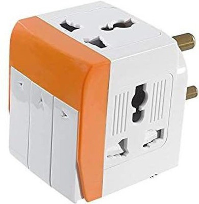 Maitri Enterprises 3 Ways Switched Multi Adapter,Individual Switch,Led (Multicolor) Three Pin Plug(Multicolor)