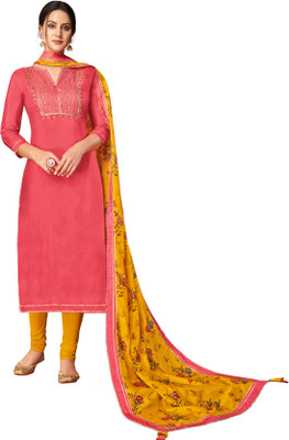 manvaa Chanderi Solid Salwar Suit Material