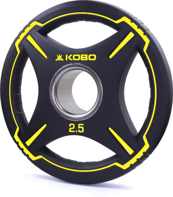 KOBO 2.5 kg Quad Grip Olympic Weight Plate TPU 2.5 Kg x 2 = 5 Kg (IMPORTED) Home Gym Combo