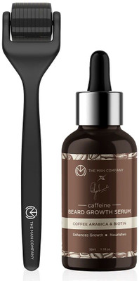 THE MAN COMPANY Beard Booster Duo |Caffeine Beard Growth Serum + Derma Roller | For Beard Growth (30 ml)
