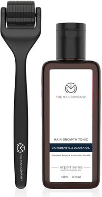 THE MAN COMPANY Hair Accelerator Duo |Hair Growth Tonic + Derma Roller| Accelerates Hair Growth (100 ml)