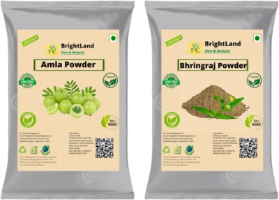 Brightland Pure&Natural Amla and Bhringraj Powder Combo [60gm Each](120 g)