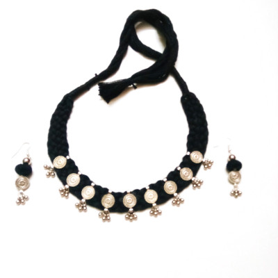 Rupkutir Oxidised Silver, Dori Black Jewellery Set(Pack of 1)