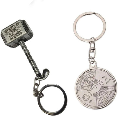 JAINSON MARTIN Combo Of 50 Year Calender Keychain & Thor Hammer Keychain Key Chain