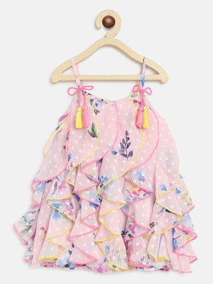 NautiNati Baby Girls Midi/Knee Length Casual Dress(Multicolor, Sleeveless)