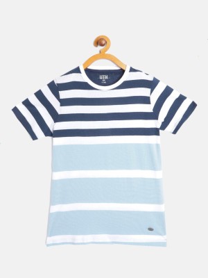 UTH by Roadster Boys Striped Cotton Blend Regular T Shirt(Multicolor, Pack of 1)