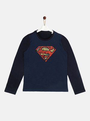 YK Justice League Boys Printed Cotton Blend Regular T Shirt(Multicolor, Pack of 1)