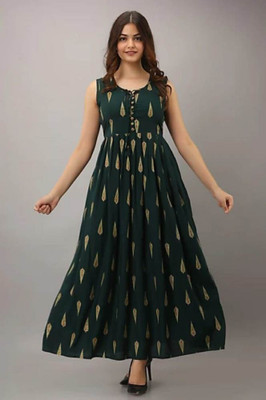 Aarchi Flared/A-line Gown(Green)