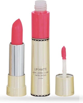 REIMICHI LONG LASTING & WATER PROOF DUAL KISS PROOF MATTE PINKKISH LIPSTICK(MATTE PINKKISH, 8 g)