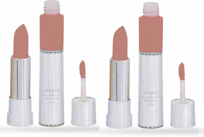 YAWI 2 in 1 Matte or liquid Lipstick and Matte Lip gloss Makeup Lipstick Combo(Grace, 15.7)