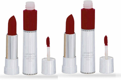 YAWI Crayon And Liquid 2 in 1 Matte Long Lasting Pigment Lip Make up(Royal Mahroon, 16.8)